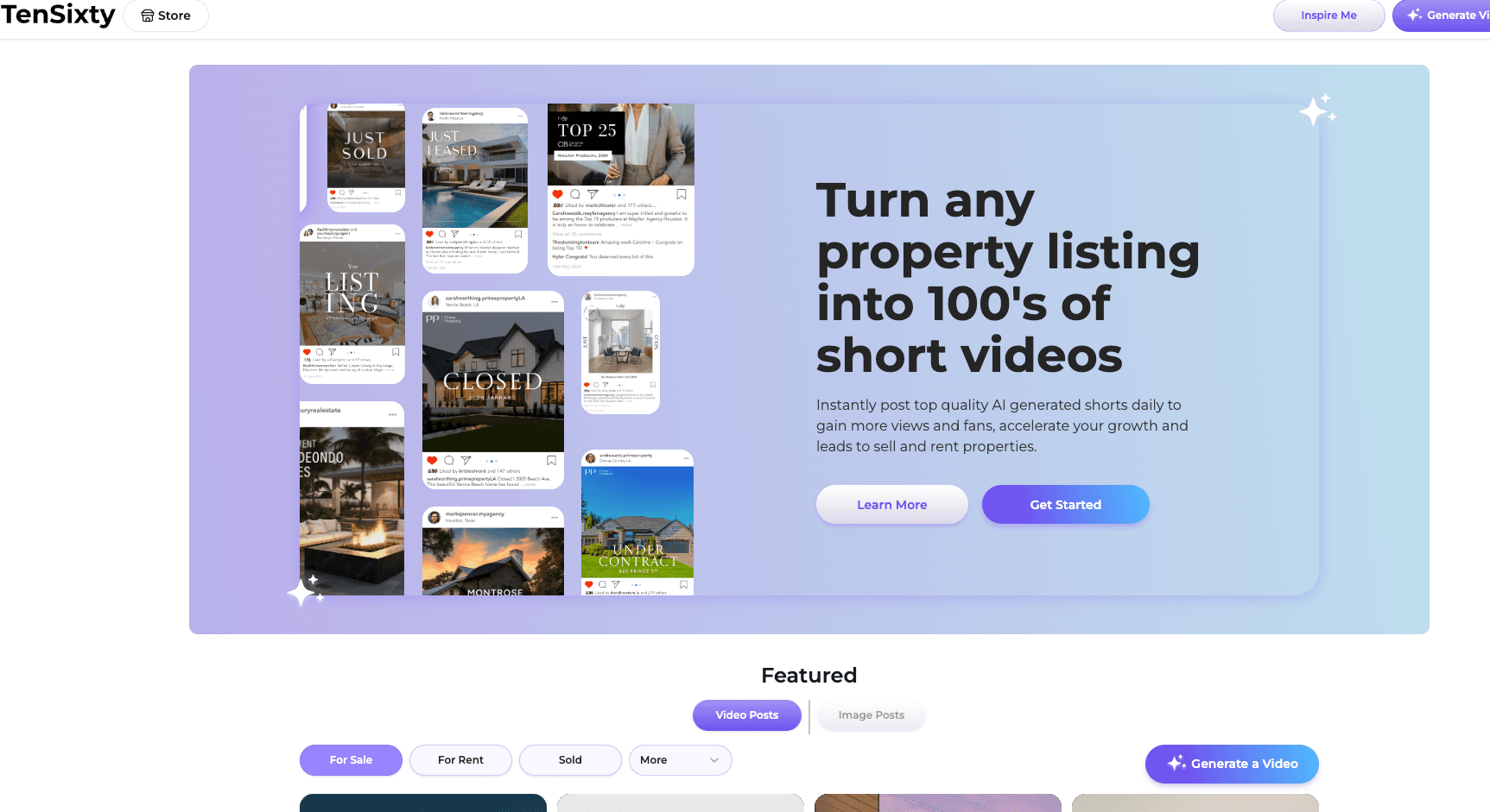 AI Shorts video generator main composition view