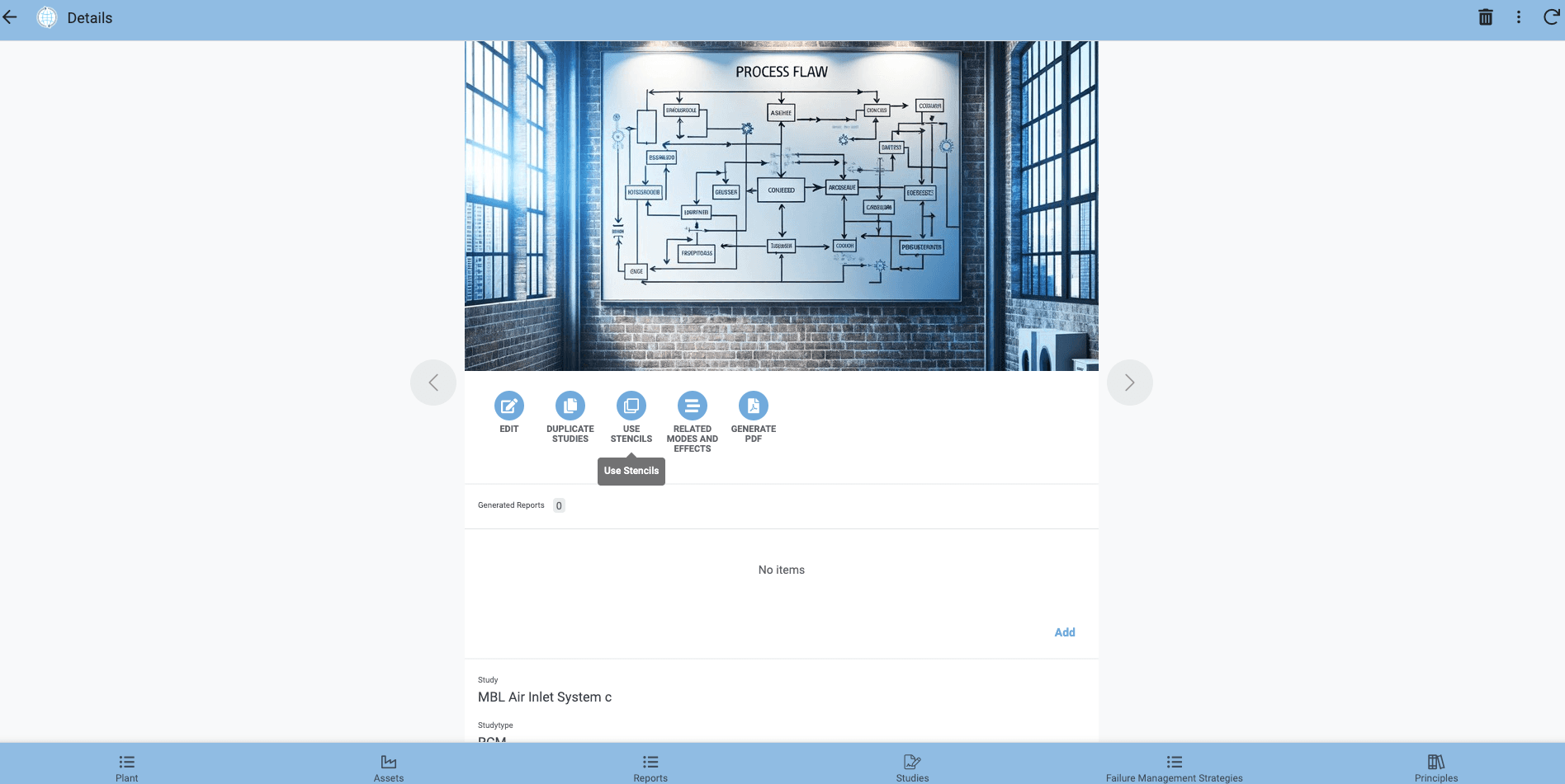 RCM generated PDF report output